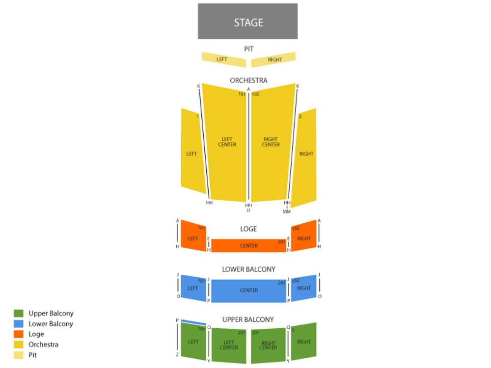 Seating Chart for Full House Seating Chart at Genesee Theatre