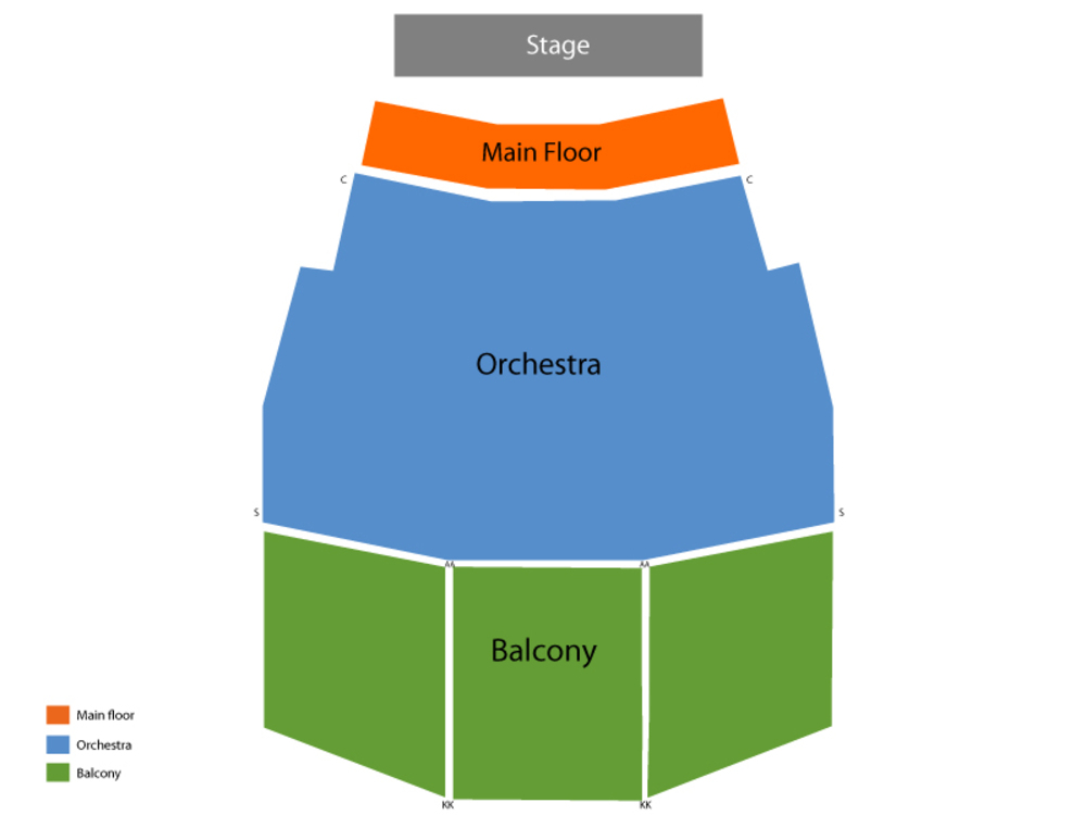 Seating Chart for End Stage Seating Chart at Walton Arts Center - Baum Walker Hall