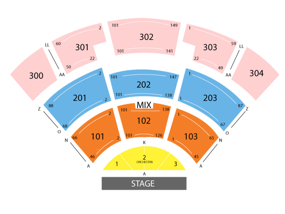 Seating Chart for End Stage Seating Chart at St Augustine Amphitheatre