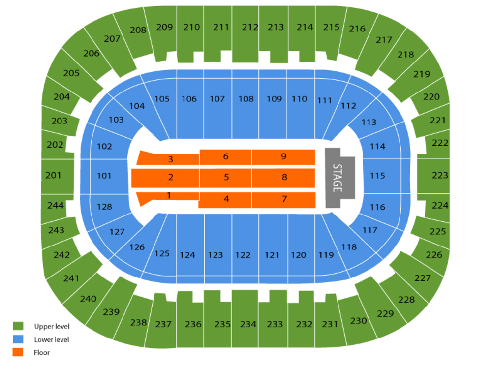 Seating Chart for End Stage Seating Chart at Izod Center