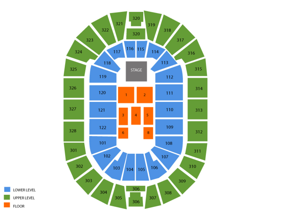 Seating Chart for End Stage Seating Chart at BOK Center