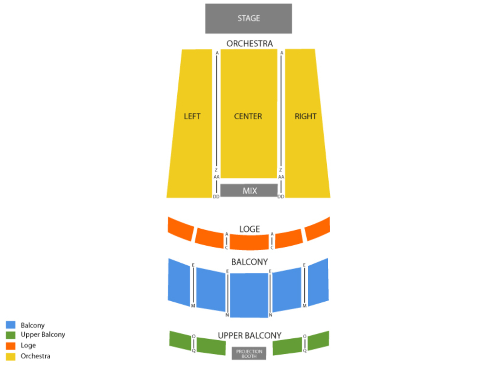 Seating Chart for Full House Seating Chart at Count Basie Theatre