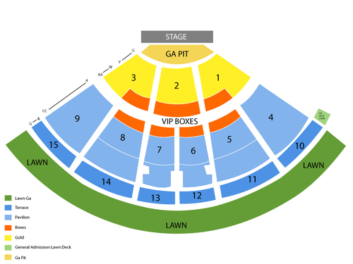 Verizon Wireless Amphitheatre (NC) Seating Chart