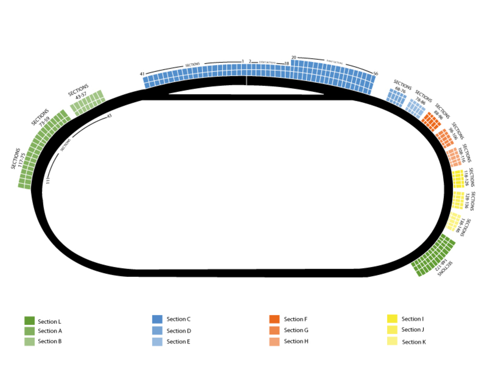 Seating Chart for Auto Racing Seating Chart at Michigan International Speedway