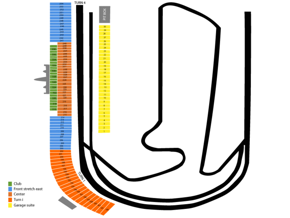 Seating Chart for Auto Racing Seating Chart at Homestead-Miami Speedway