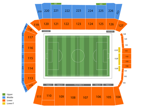 New England Revolution at Toronto FC Venue Map
