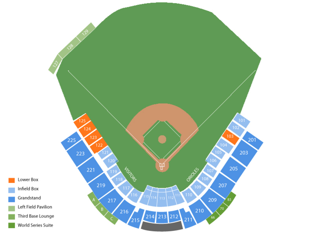 Seating Chart for Baseball Seating Chart at Ed Smith Stadium