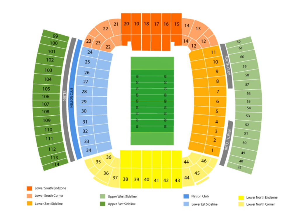 Seating Chart for Football Seating Chart at Jordan Hare Stadium