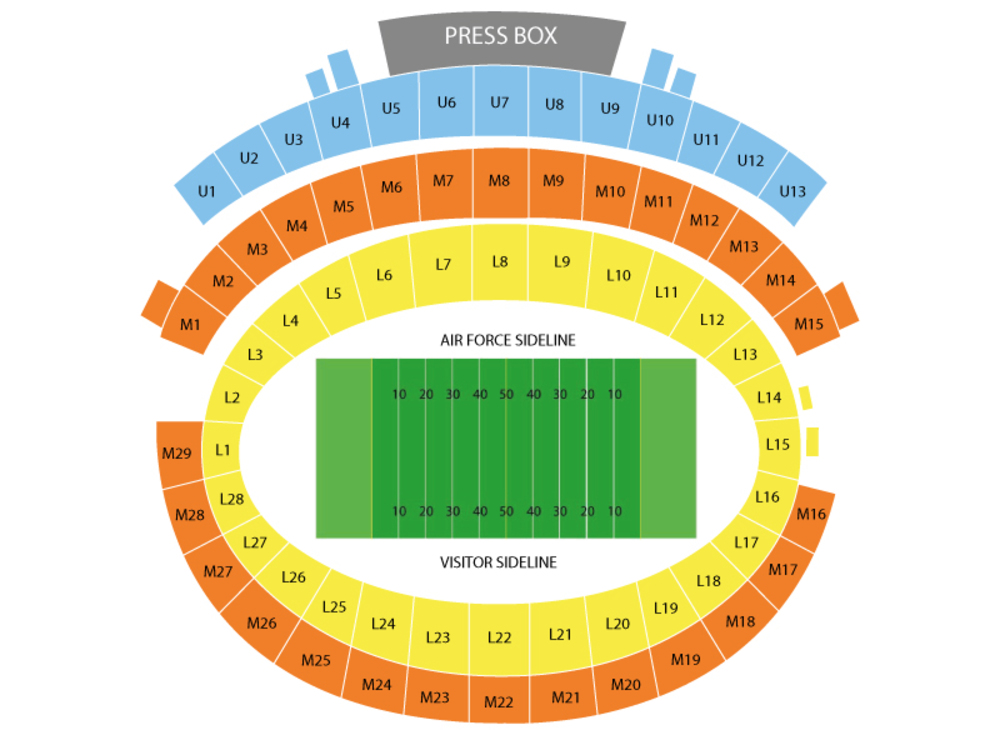 Seating Chart for Football Seating Chart at Falcon Stadium