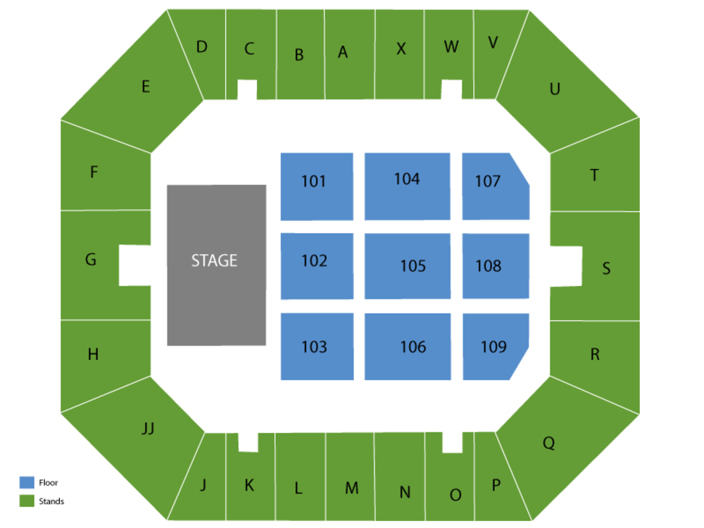 Seating Chart for End Stage Seating Chart at Glens Falls Civic Center