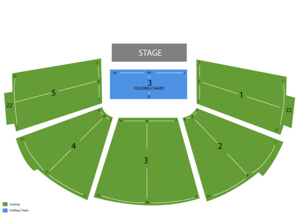Seating Chart for End Stage Seating Chart at Kiva Auditorium