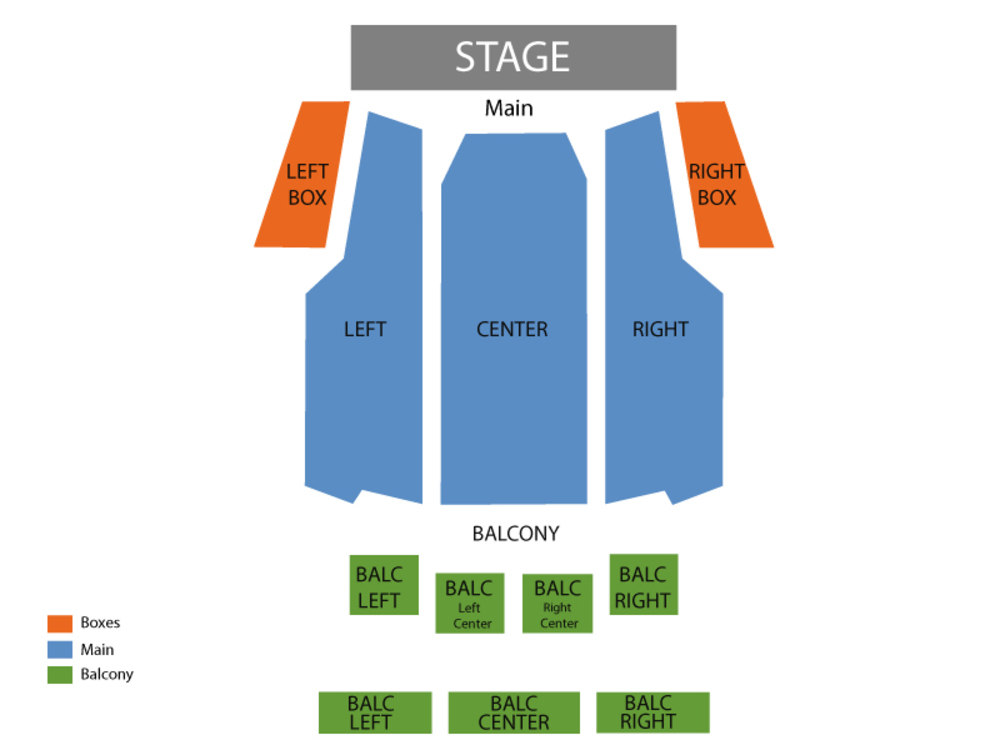 Seating Chart for End Stage Seating Chart at Moore Theatre