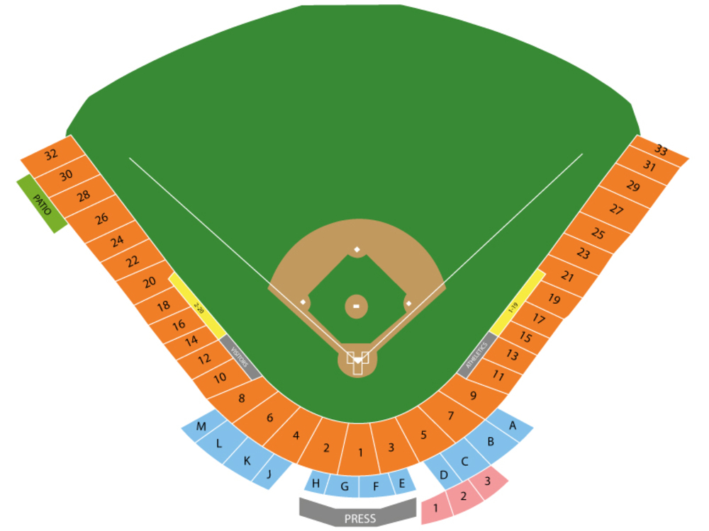 Seating Chart for Baseball Seating Chart at Phoenix Municipal Stadium
