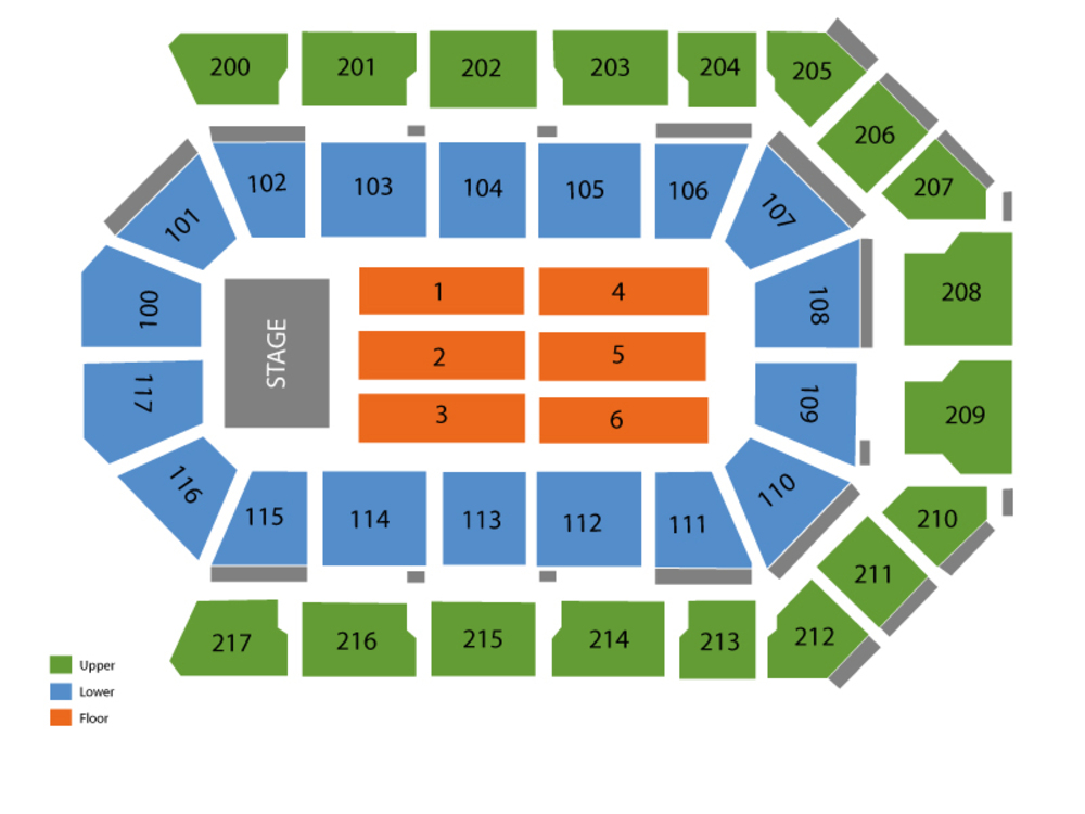Seating Chart for End Stage Seating Chart at Rabobank Theater