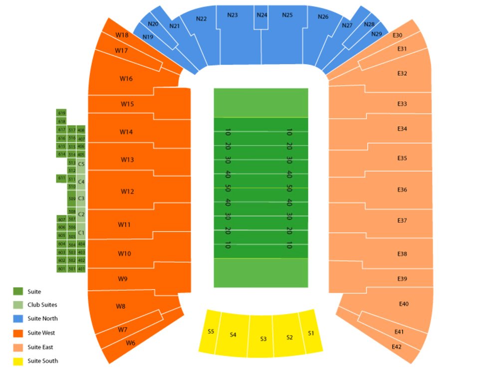 Seating Chart for Football Seating Chart at Rice Eccles Stadium