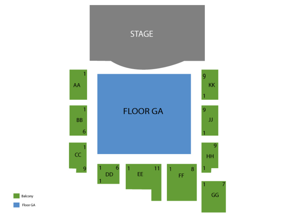 Seating Chart for General Admission Seating Chart at Roseland Theater