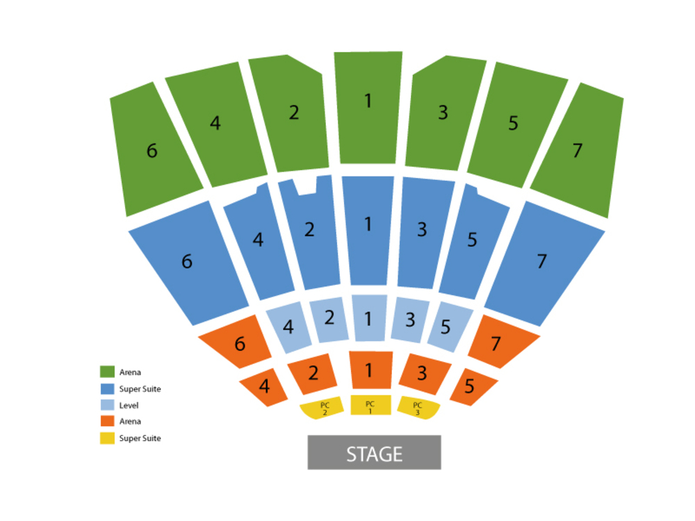 Seating Chart for End Stage Seating Chart at Starlight Theatre