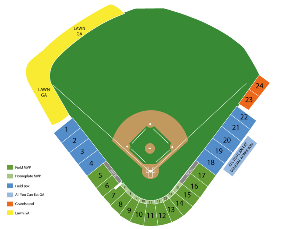 Seating Chart for Baseball Seating Chart at Tempe Diablo Stadium