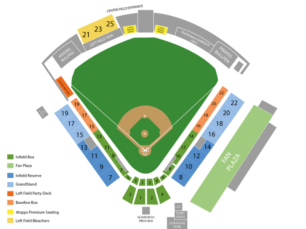 Seating Chart for Baseball Seating Chart at McKechnie Field