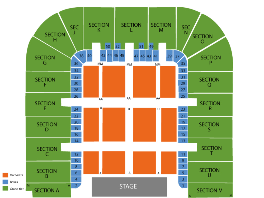 Seating Chart for Full House Seating Chart at D.A.R. Constitution Hall