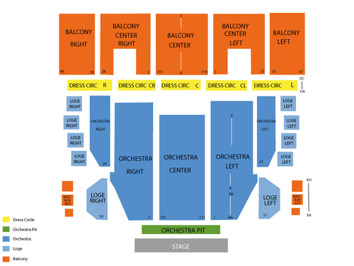 Proctors Theatre Seating Chart
