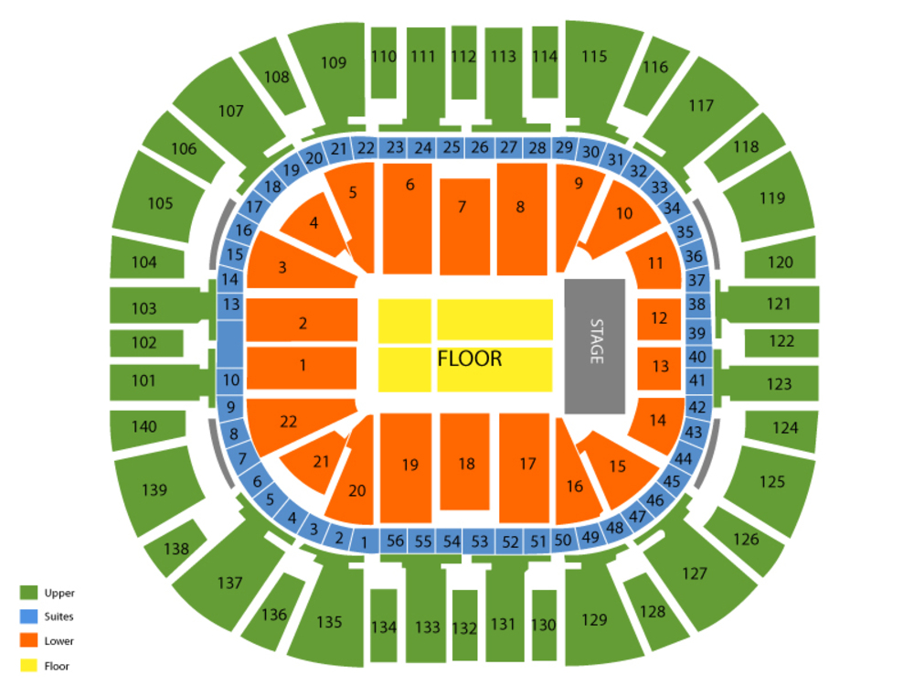 Delta Center seating map