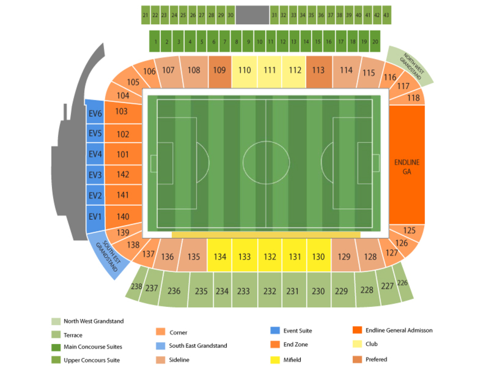 Dignity Health Sports Park - Stadium seating map