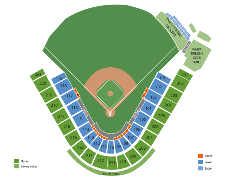 George M. Steinbrenner Field seating map