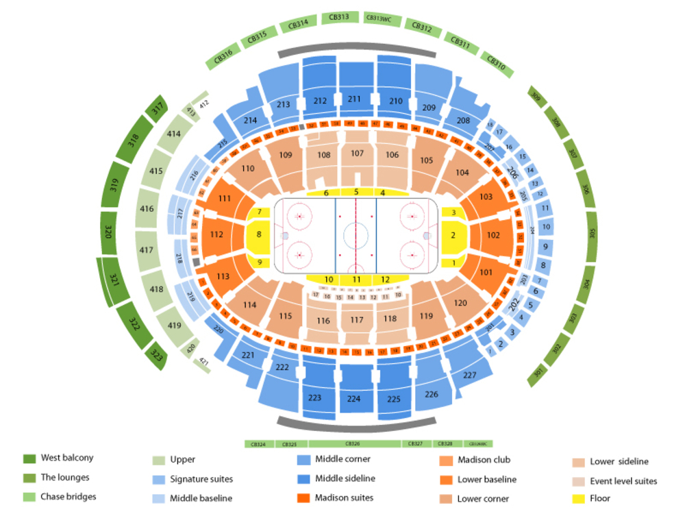Madison Square Garden seating map