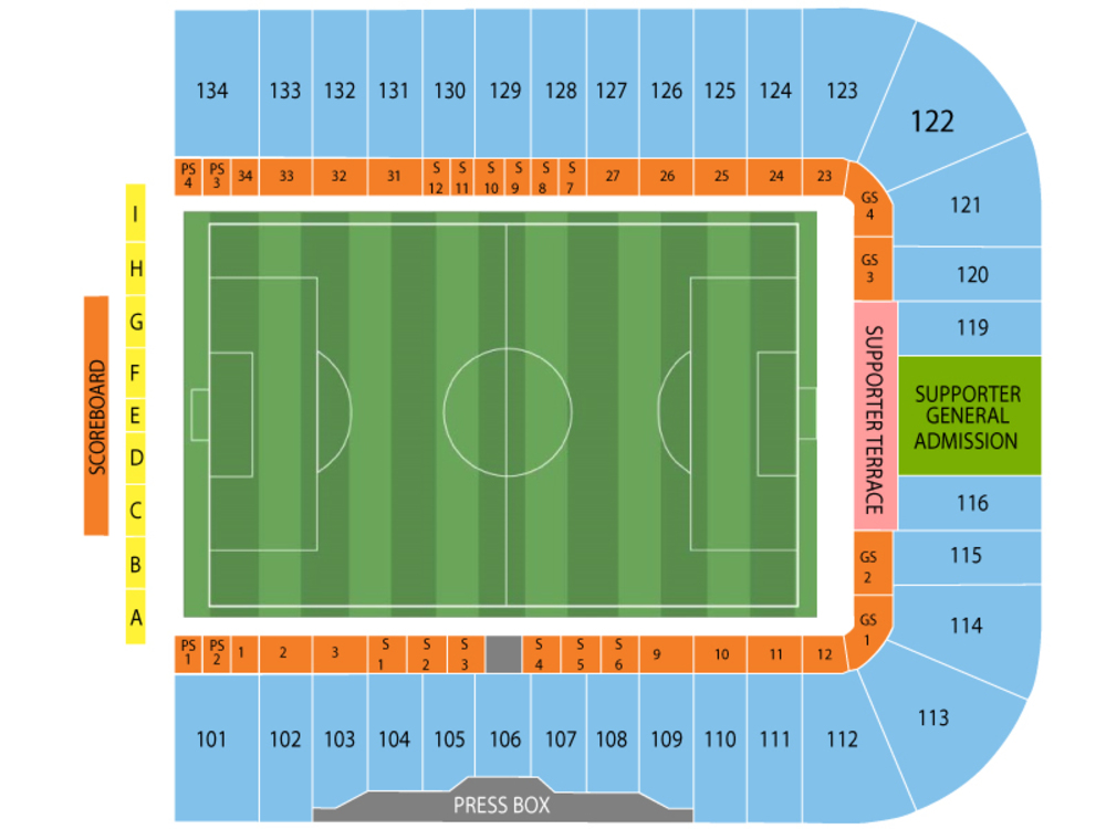 PayPal Park seating map