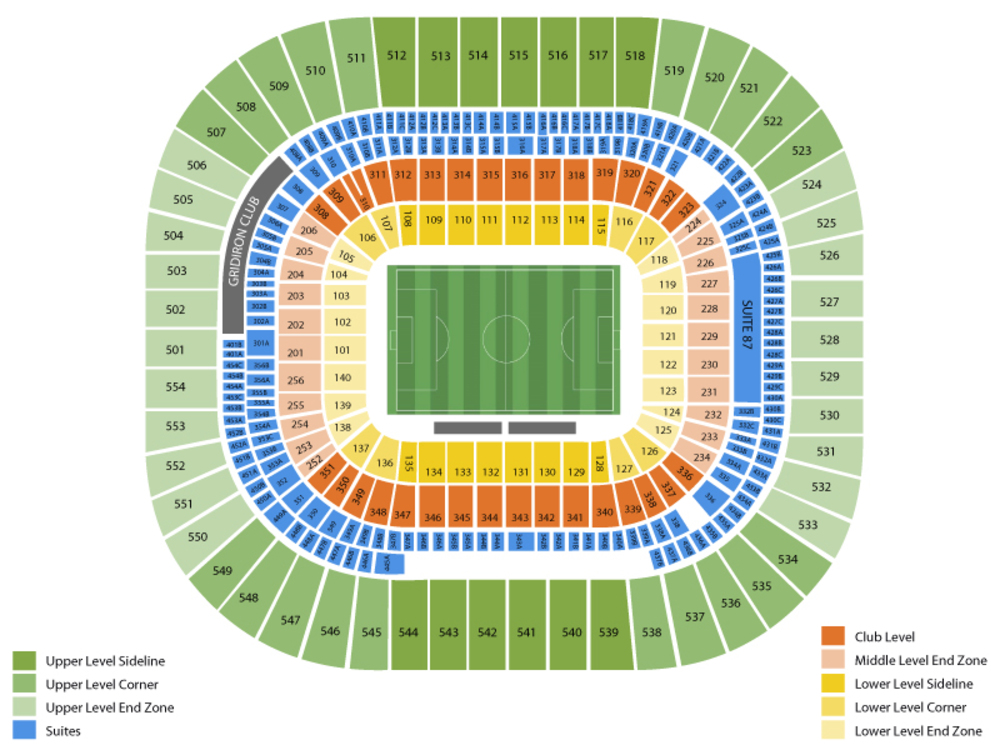 Bank Of America Stadium seating map