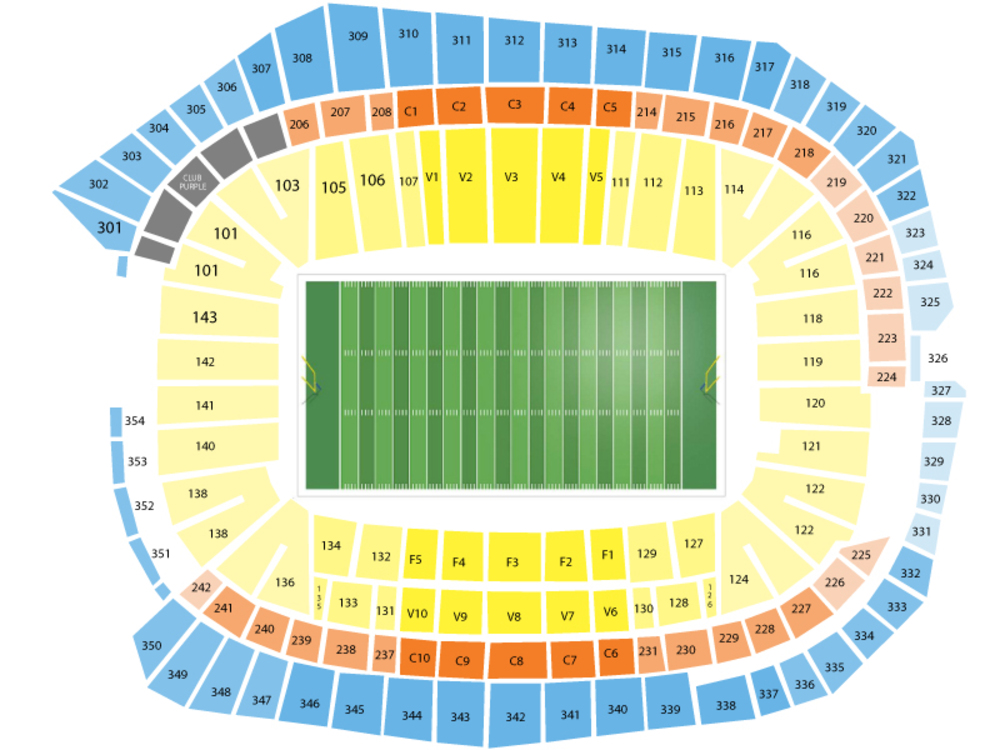 US Bank Stadium seating map
