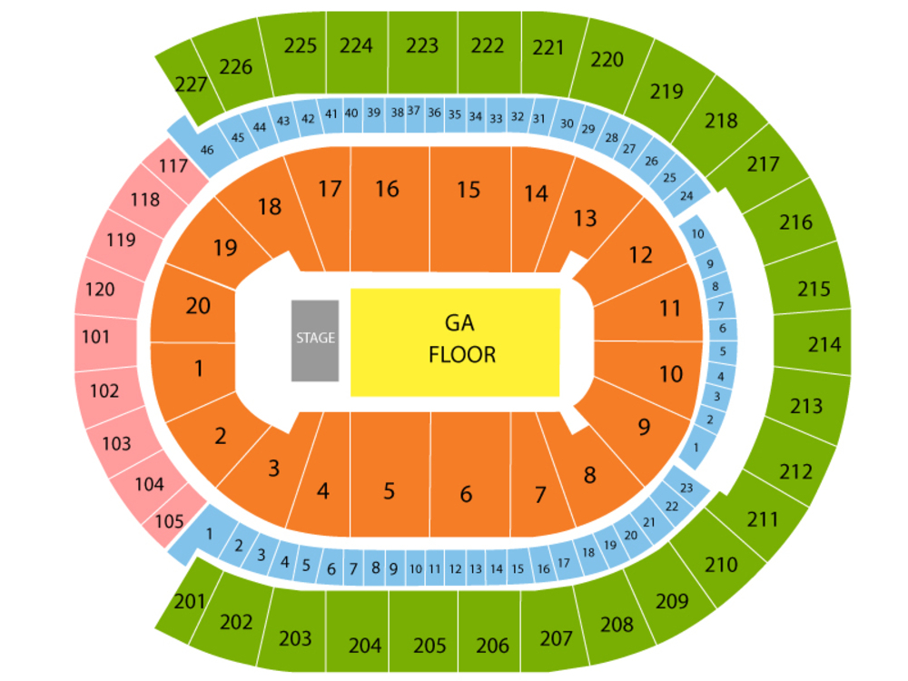 T-Mobile Arena seating map