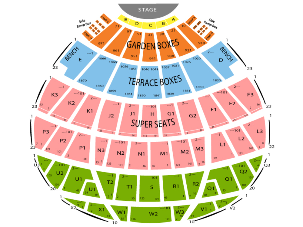 Hollywood Bowl seating map