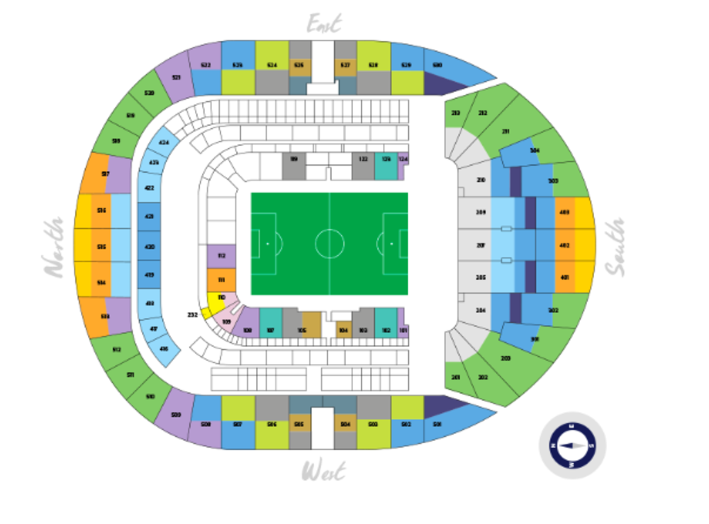 Tottenham Hotspur New Stadium seating map