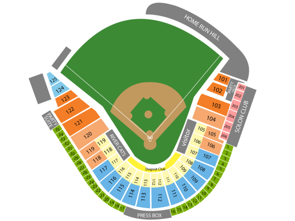 Sutter Health Park seating map