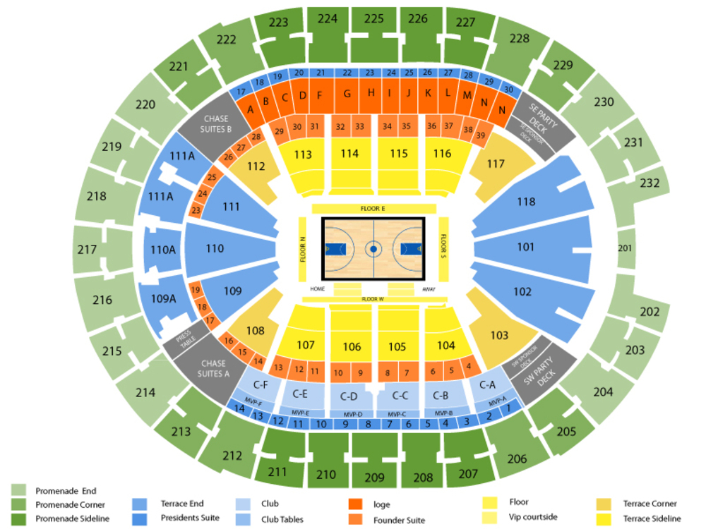 Kia Center seating map