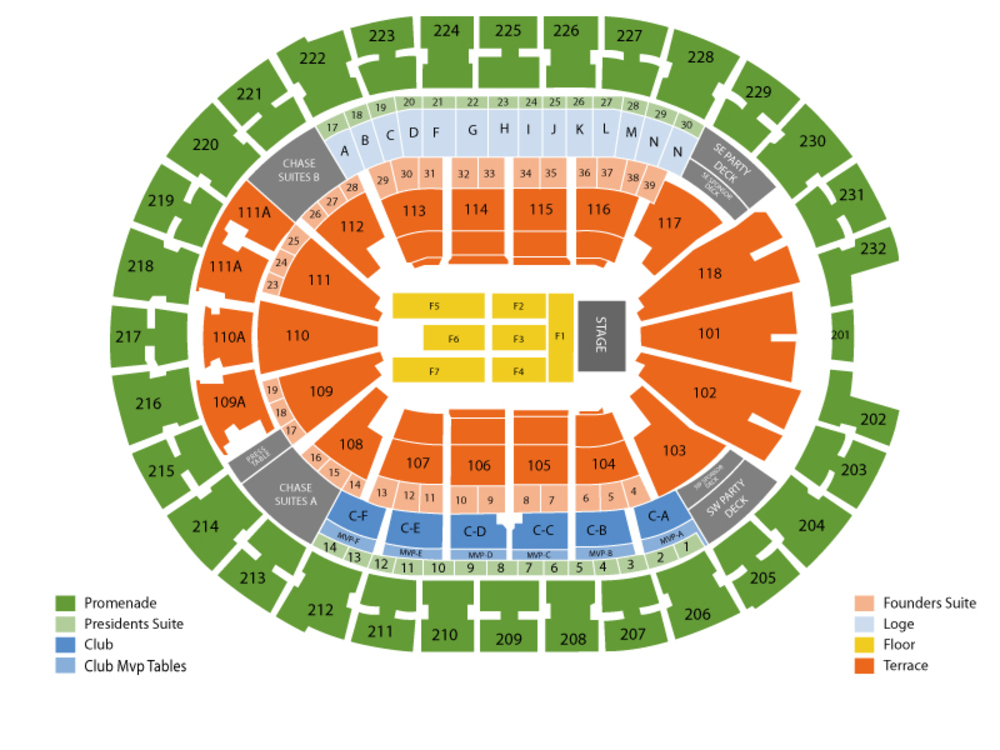Kia Center seating map